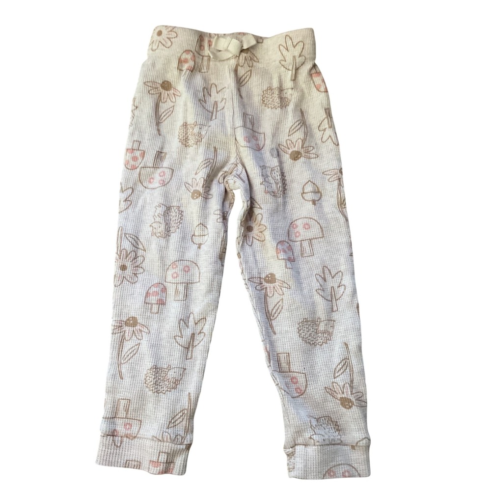 Garanimals Toddler Girls 3T Woodland‎ Hedgehog Mushroom Waffle Knit Leggings